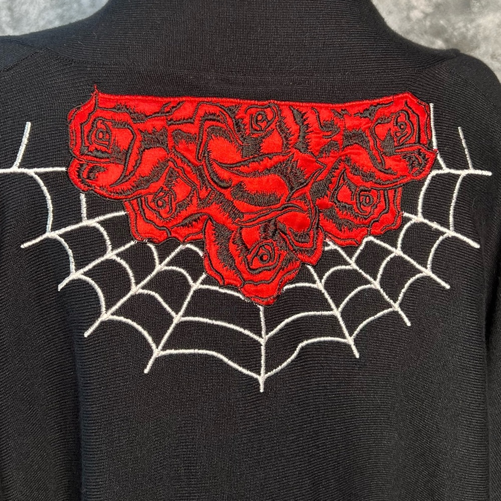 Too Fast Brand spiderweb Rose batwing
